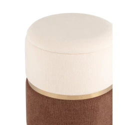 Пуфик 40, ткань, белый/коричневый, 40x35x35 см Пуфик 40, ткань, белый/коричневый, 40x35x35 см