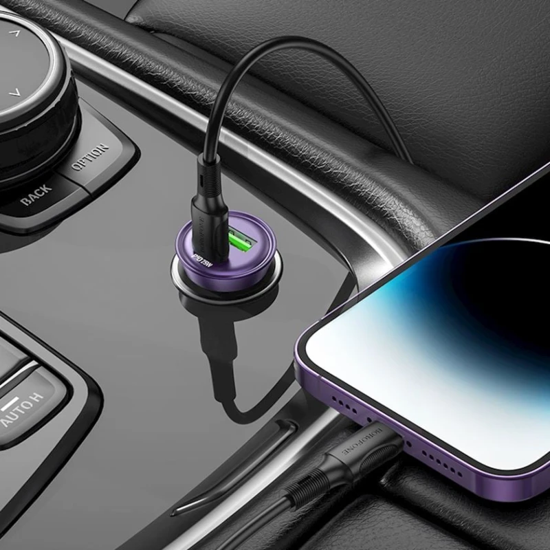 Автомобильное зарядное устройство Borofone BZ26A Purple/Transparent Автомобильное зарядное устройство Borofone BZ26A Purple/Transparent