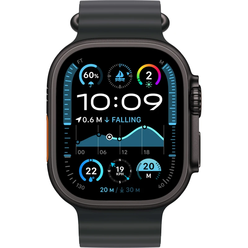 Умные часы Apple Watch Ultra 2 GPS + Cellular 49mm Black Titanium Case with Black Ocean Band (Официальная гарантия)