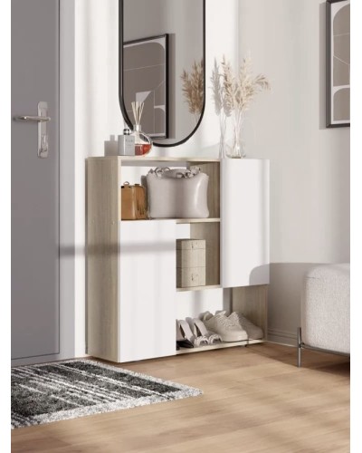 Komod ev_12116119, laminat, ağ, 90x25x91 sm