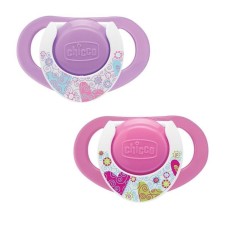 Əmziklər dəsti Chicco Physio Compact Pink, 12 aydan, lateks, 2 əd, çəhrayı