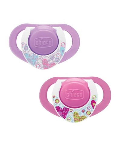 Əmziklər dəsti Chicco Physio Compact Pink, 12 aydan, lateks, 2 əd, çəhrayı