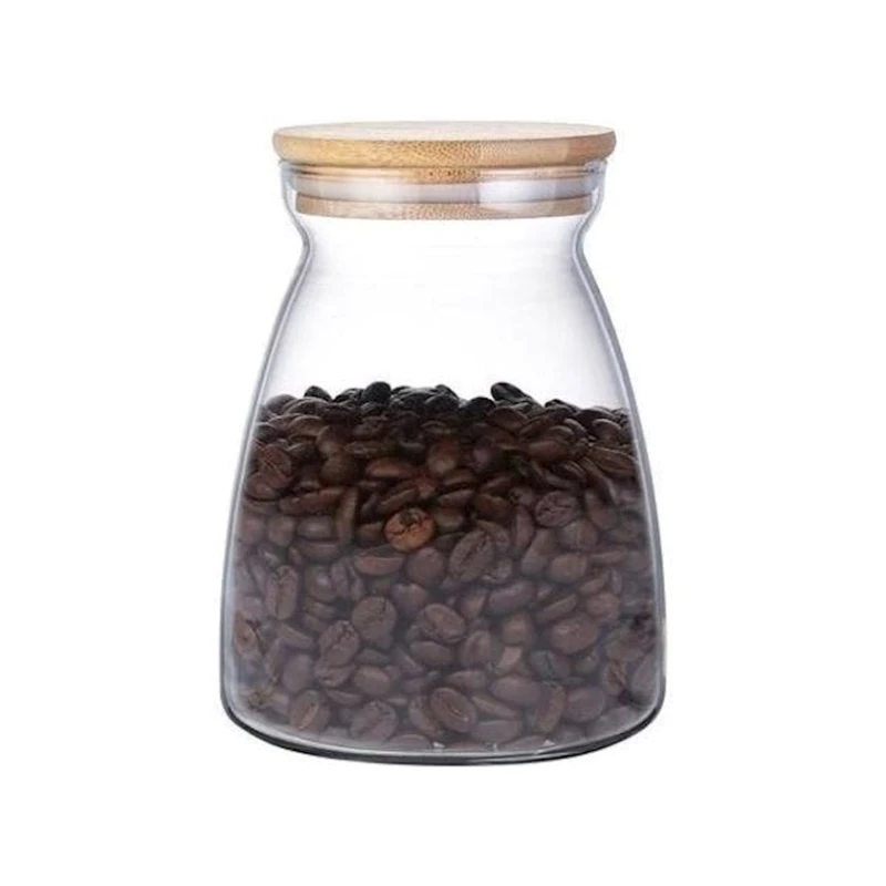 Банка для хранения Ardesto Fresh Hourglass AR1370BH, 700 мл, стекло/бамбук, прозрачный