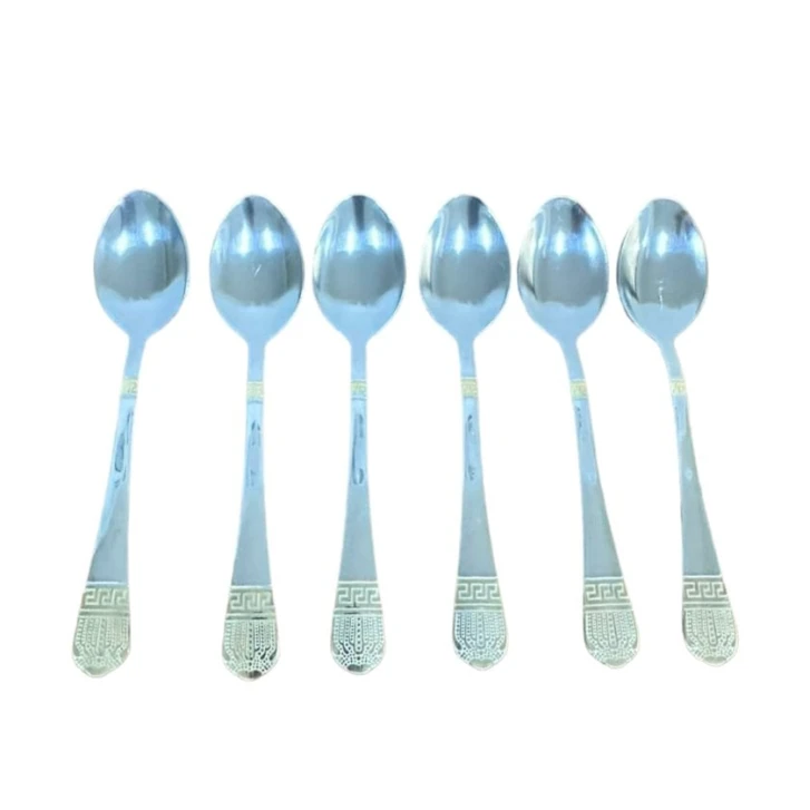 Набор чайных ложек K102B, 6 предметов, 15 см, серебристый Набор чайных ложек K102B, 6 предметов, 15 см, серебристый