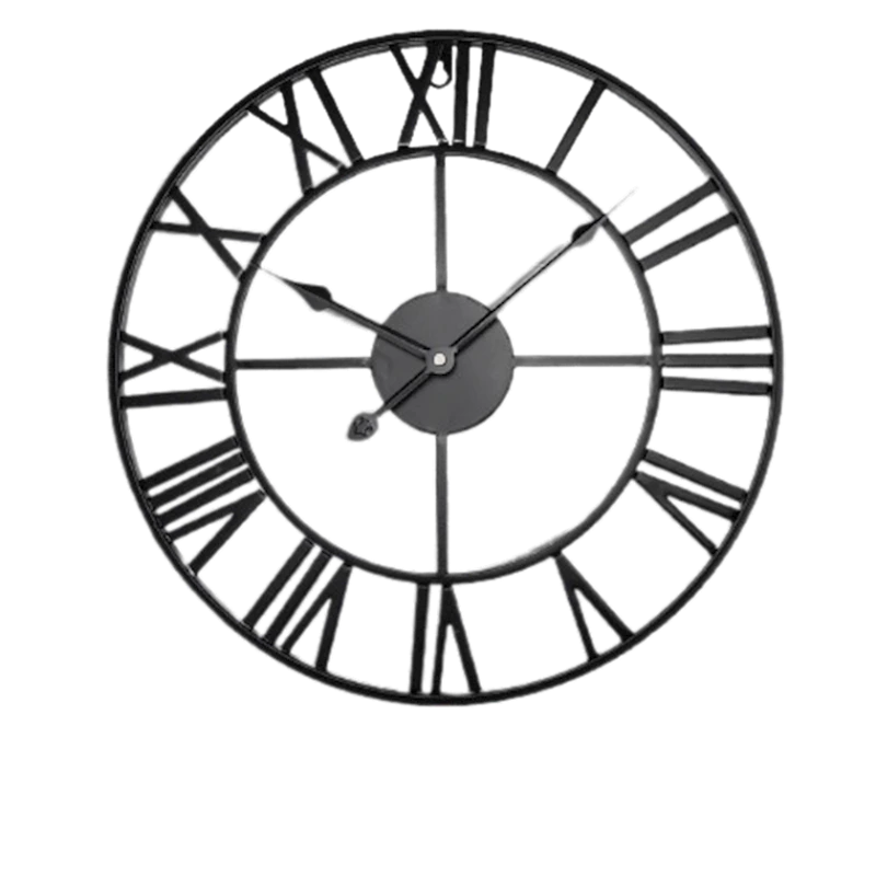 Настенные часы в стиле ретро NS-257, черный, 40 см