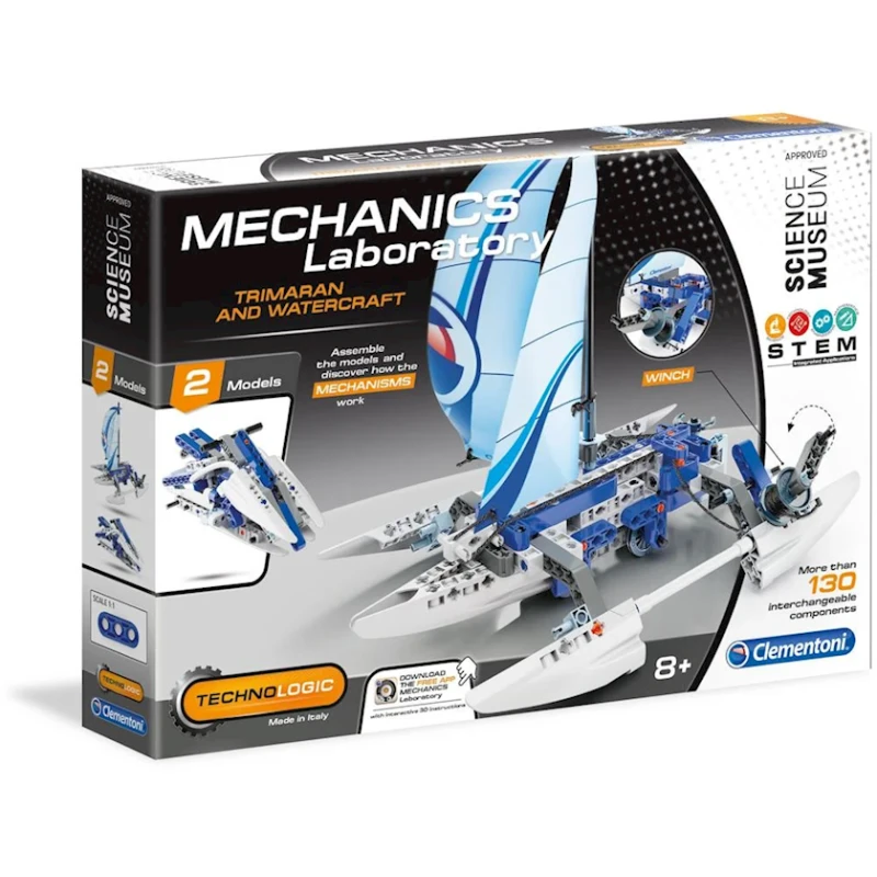 Konstruktor Clementoni STEM Mechanics Laboratory Trimaran & Watercraft, 130+ element