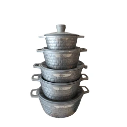 Набор кастрюль Unique гранит/стекло, серый, 5 шт, 20/24/28/28/32 см