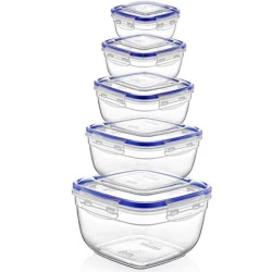Набор контейнеров Dunya Plastik 5 шт, 275/500/900/1500/2400 мл, пластик, прозрачный