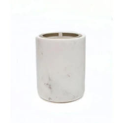 Подставка для зубных щеток Hom-me Marbrière, цилиндр, 6.5x6.5x7.5 см, мрамор, Белый