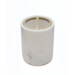 Подставка для зубных щеток Hom-me Marbrière, цилиндр, 6.5x6.5x7.5 см, мрамор, Белый