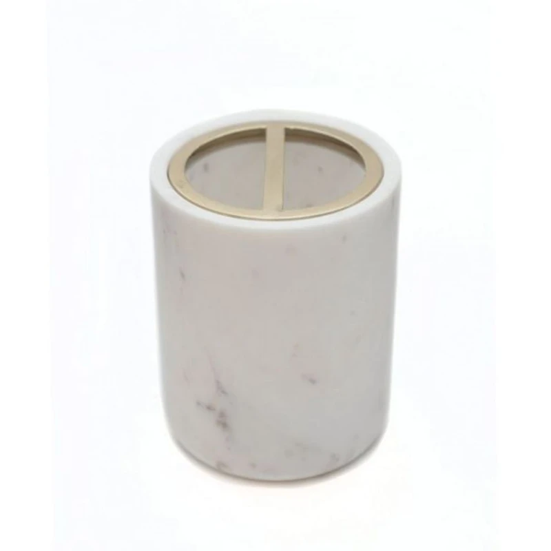 Подставка для зубных щеток Hom-me Marbrière, цилиндр, 6.5x6.5x7.5 см, мрамор, Белый Подставка для зубных щеток Hom-me Marbrière, цилиндр, 6.5x6.5x7.5 см, мрамор, Белый