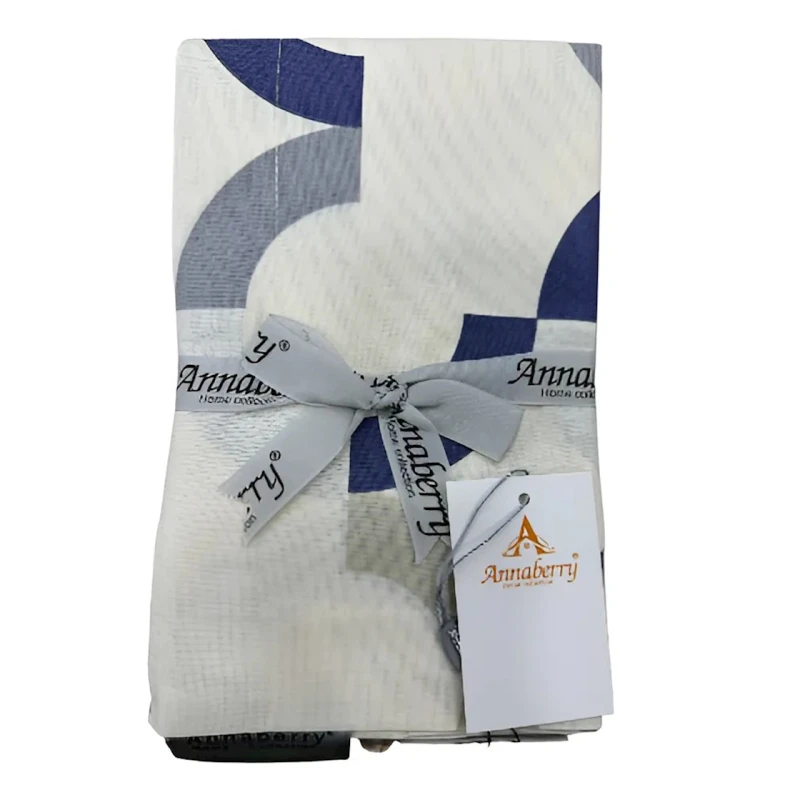 Комплект наволочек Annaberry ET-1445, 2 шт, 50x70 см, хлопок, белый/синий