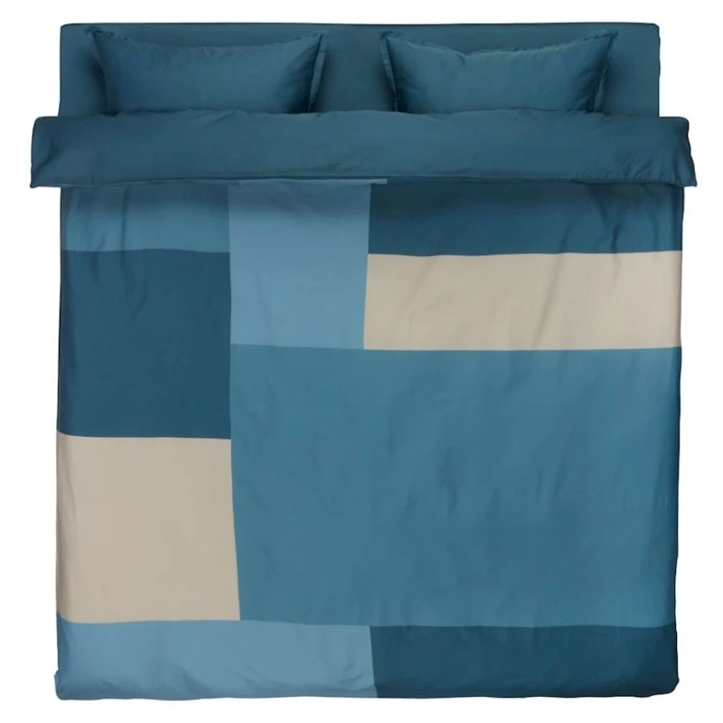 Комплект постельного белья JYSK Maria, пододеяльник 200x220 см, простыня 240x260 см, наволочки 50x70/75 см, евро, хлопок/сатин, голубой Комплект постельного белья JYSK Maria, пододеяльник 200x220 см, простыня 240x260 см, наволочки 50x70/75 см, евро, хлопок/сатин, голубой