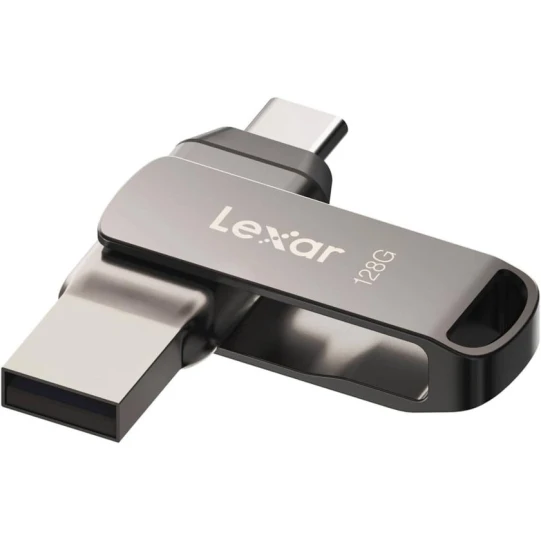 Fləşkart Lexar 128GB JumpDrive Dual Drive D400 USB 3.2 Type-C Type-A Flash Drive for Storage Expansion, Photo Back-up for iPhone 15