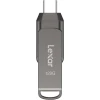 Fləşkart Lexar 128GB JumpDrive Dual Drive D400 USB 3.2 Type-C Type-A Flash Drive for Storage Expansion, Photo Back-up for iPhone 15