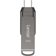Fləşkart Lexar 128GB JumpDrive Dual Drive D400 USB 3.2 Type-C Type-A Flash Drive for Storage Expansion, Photo Back-up for iPhone 15