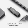 Fləşkart Lexar 128GB JumpDrive Dual Drive D400 USB 3.2 Type-C Type-A Flash Drive for Storage Expansion, Photo Back-up for iPhone 15