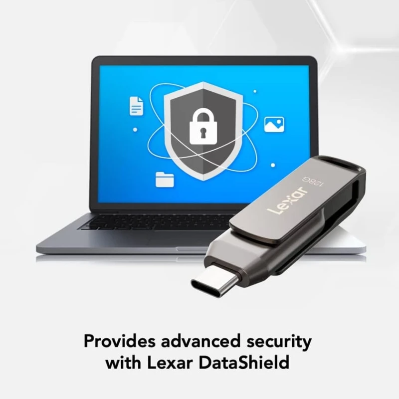 Fləşkart Lexar 128GB JumpDrive Dual Drive D400 USB 3.2 Type-C Type-A Flash Drive for Storage Expansion, Photo Back-up for iPhone 15
