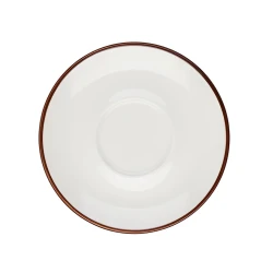 Блюдце ID-Fine Modest Brown Lona, 12 см, фарфор, белое/коричневое Блюдце ID-Fine Modest Brown Lona, 12 см, фарфор, белое/коричневое