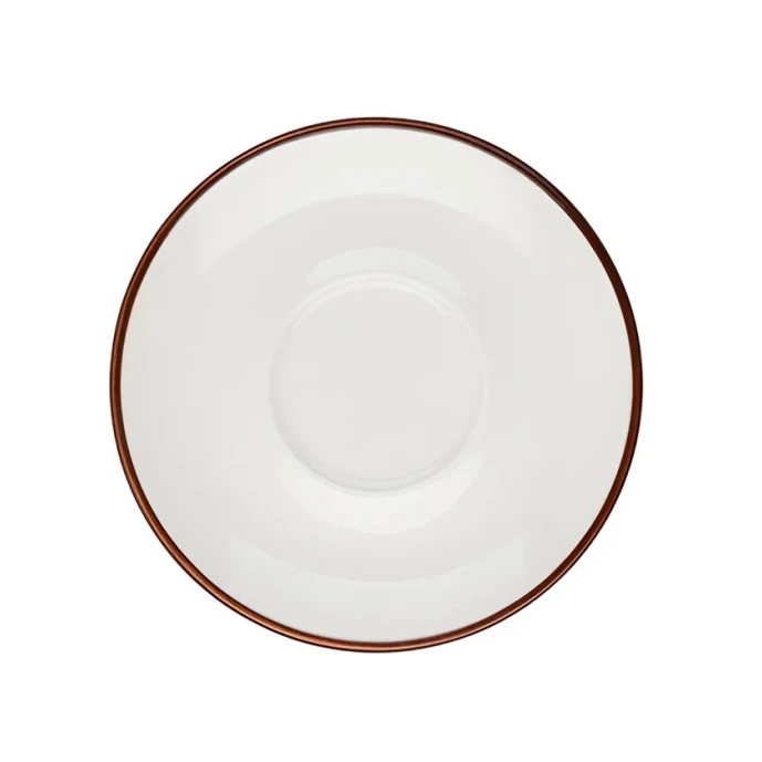 Блюдце ID-Fine Modest Brown Lona, 12 см, фарфор, белое/коричневое Блюдце ID-Fine Modest Brown Lona, 12 см, фарфор, белое/коричневое