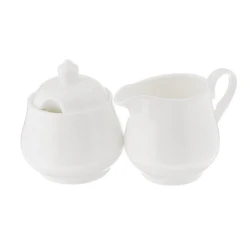 Набор сахарница и молочник Wilmax WL-995024, 340 мл/310 мл, фарфор, белый