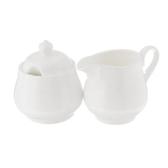 Набор сахарница и молочник Wilmax WL-995024, 340 мл/310 мл, фарфор, белый
