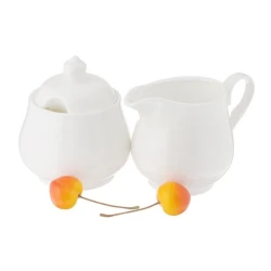 Набор сахарница и молочник Wilmax WL-995024, 340 мл/310 мл, фарфор, белый