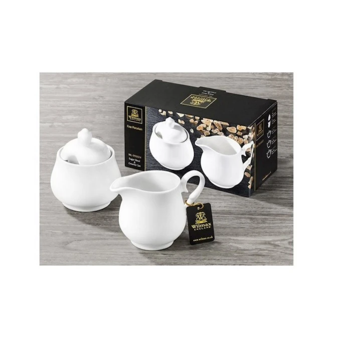 Набор сахарница и молочник Wilmax WL-995024, 340 мл/310 мл, фарфор, белый