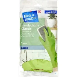 Məişət əlcəyi Flink & Sauber ölçü M, 1 cüt, lateks, yaşıl