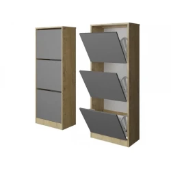 Тумба для обуви Art Mebel 77, ламинат, антрацит, 130x40x30 см