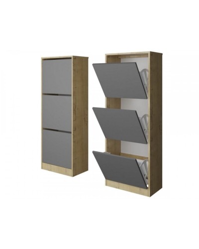 Ayaqqabı üçün tumba Art Mebel 77, laminat, antrasit, 130x40x30 sm