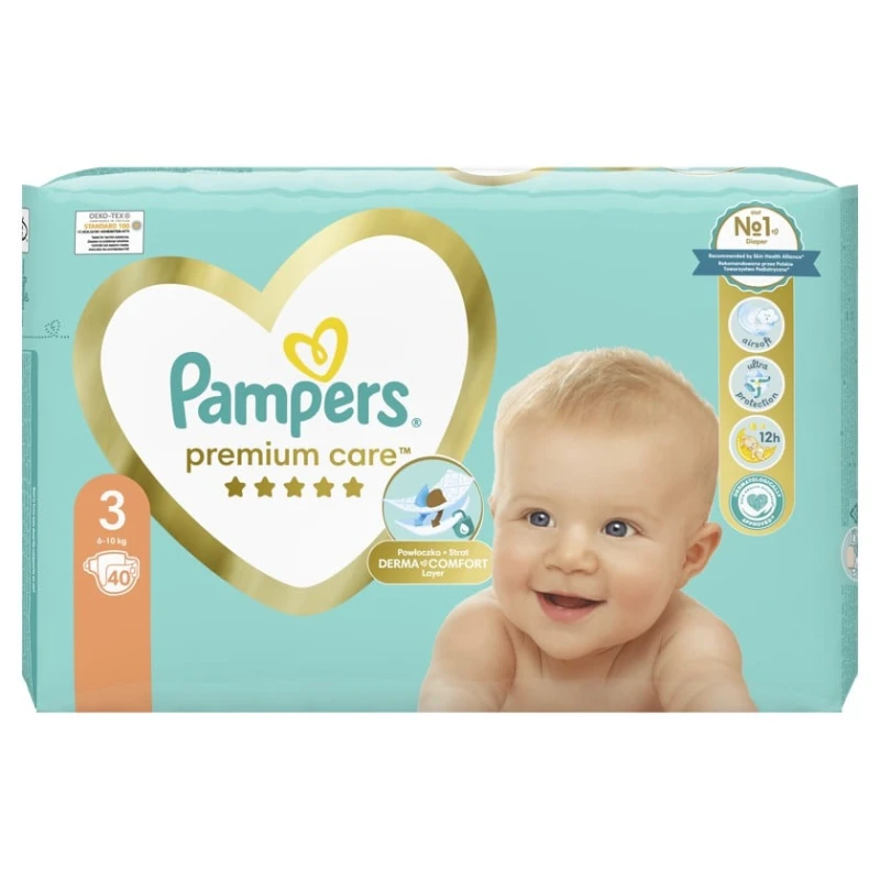 Детские подгузники Pampers Premium Care 3 6-10 кг 40 шт