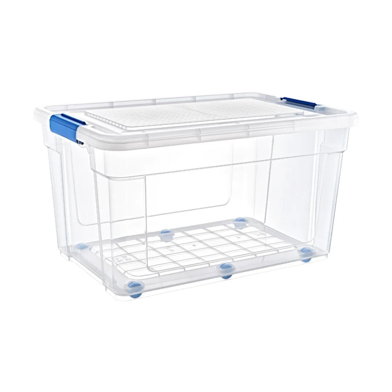 Контейнер на колесиках Hobby Life Glassy 21243, 55 л, 60x47x34 см, пластик, прозрачный