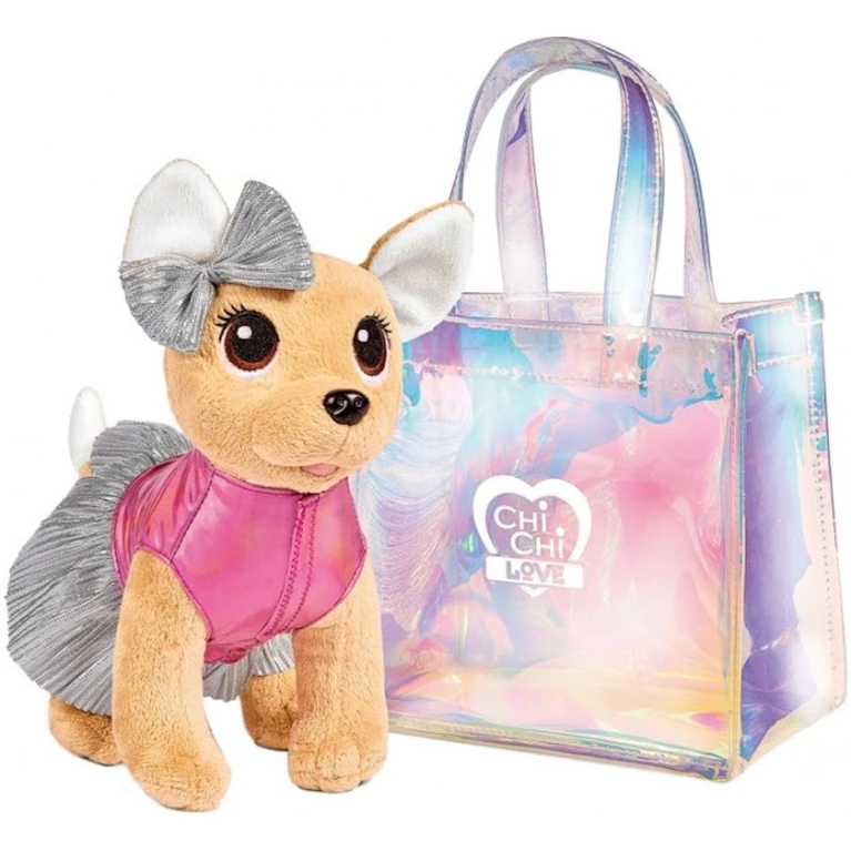Мягкая игрушка Simba Chi Chi Love, Чихуахуа Fashion Shimmer с голографической сумочкой, 20 см