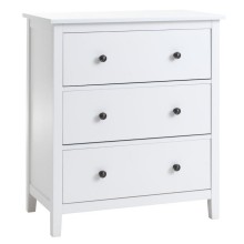 Komod JYSK Nordby 79х44х90 sm, 3 qutu, ağ