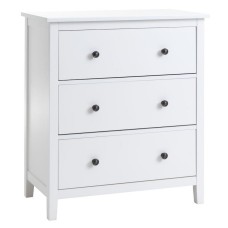 Komod JYSK Nordby 79х44х90 sm, 3 qutu, ağ
