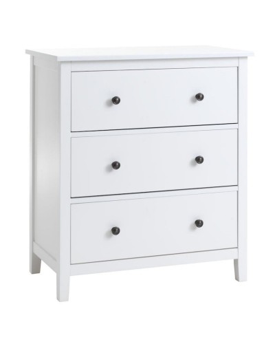 Komod JYSK Nordby 79х44х90 sm, 3 qutu, ağ
