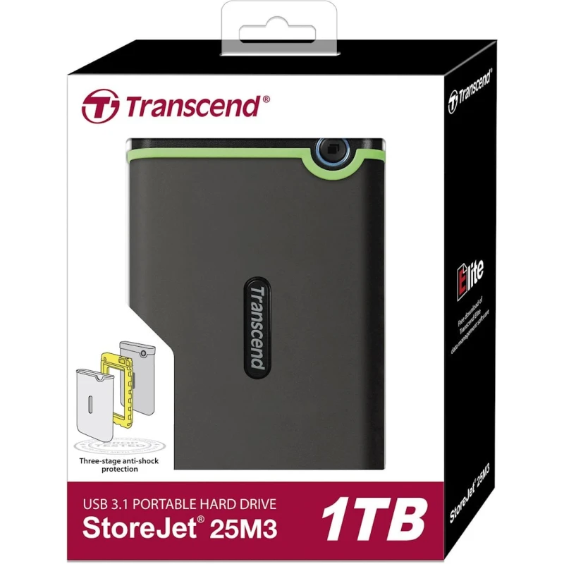 Xarici sərt disk TRANSCEND StoreJet 2.5 USB 3.0 1TB Iron Gray Slim Xarici sərt disk TRANSCEND StoreJet 2.5 USB 3.0 1TB Iron Gray Slim