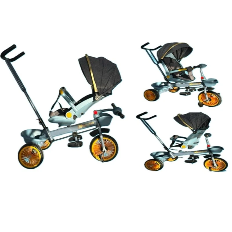 Трехколесный велосипед BB-231, серый/желтый Трехколесный велосипед BB-231, серый/желтый