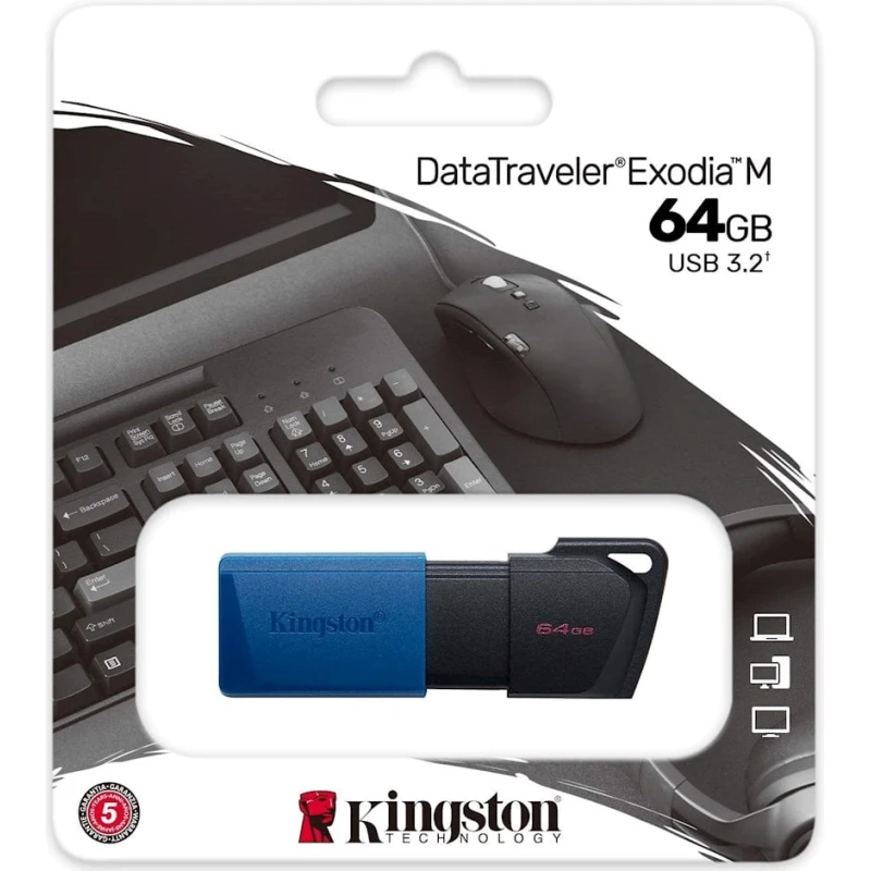 Fləş kart Kingston DataTraveller 64 GB USB 3.2 Gen1 DT Exodia Black Blue (DTXM/64GB)
