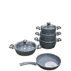 Qab-qacaq dəsti Öncü 18192110, qranit, boz, 9 parça