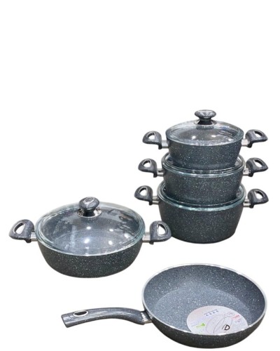 Qab-qacaq dəsti Öncü 18192110, qranit, boz, 9 parça
