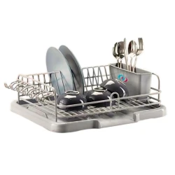 Сушилка для посуды nh_evt12, нержавеющая сталь/силиконовый пластик, серая, 45x15 см Сушилка для посуды nh_evt12, нержавеющая сталь/силиконовый пластик, серая, 45x15 см