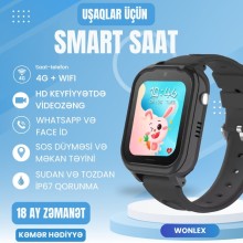 Uşaq üçün ağıllı saat Wonlex KT28 Black