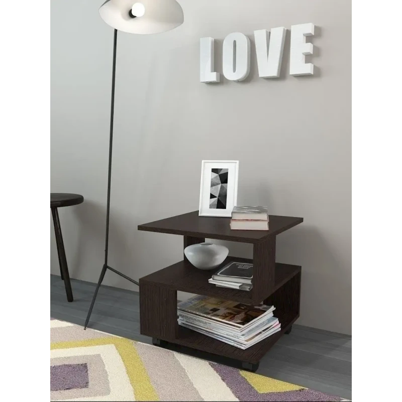 Журнальный столик, 45x45x46.5 см, ЛДСП, венге