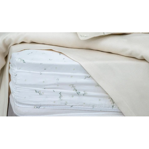 Комплект постельного белья Yataş Ramona, пике 160x220 см, простыня 100x200x35 см, наволочка 50x70 см, односпальный, хлопок/бамбук, бежевый