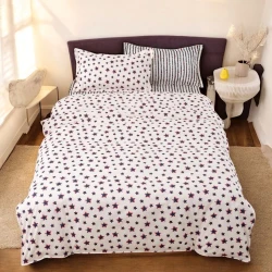 Комплект постельного белья MiraNova 373, пододеяльник 160x220 см, простыня 180x240 см, наволочка 50x70 см, односпальный, разноцветный