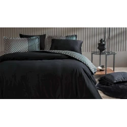 Комплект постельного белья Yataş CharMe Bronte, пододеяльник 200х220 см, простыня 240х260 см, наволочка 50х70 см (4 шт), двуспальный, хлопок/полиэстер, черный