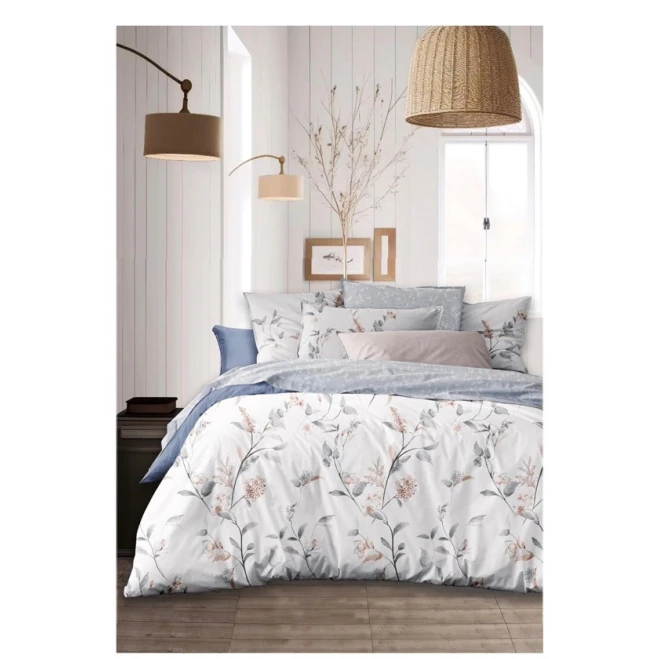 Комплект постельного белья MiraNova SF-685, хлопок, двуспальный, разноцветный, пододеяльник 200x220 см, простыня 250х240 см, наволочки 50х70 см/2 шт