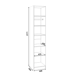 Шкаф Art Mebel 4, 210x50x45 см, ламинат, белый